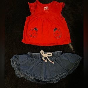 3/$15❣️ Baby Girl Summer Tank and Jean Skirt Outfit; Newborn